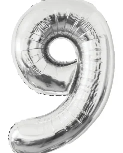 Folieballon Sølv 86 cm - Nr 9| Festartikler|Nytårspynt