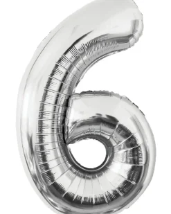 Folieballon Sølv 86 cm - Nr 6| Festartikler|Nytårspynt