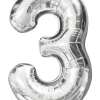 Folieballon Sølv 86 cm - Nr 3| Festartikler|Nytårspynt