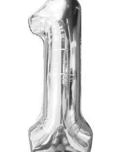 Folieballon Sølv 86 cm - Nr 1| Festartikler|Nytårspynt