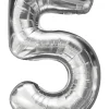 Folieballon Sølv 86 cm - Nr 5| Festartikler|Nytårspynt