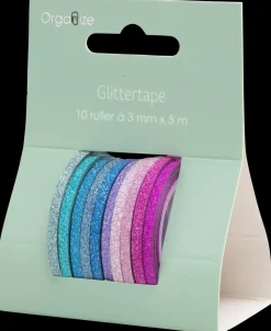 Organize Glittertape 10-pak - Assorteret design| Øvrige Hobbyartikler
