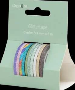 Organize Glittertape 10-pak - Assorteret design| Øvrige Hobbyartikler