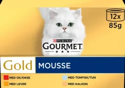 Gourmet Gold vådfoder - mousse 12 x 85 g| Hundefoder, Kattemad Og Godbidder
