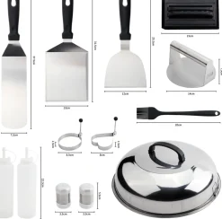 BAKERgrill Grilltilbehørssæt med 13 dele| Reserve- Og Løsdele|Grilltilbehør