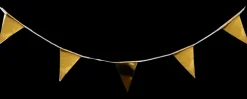 Guirlande med vimpler 4 m guld| Festartikler|Nytårspynt