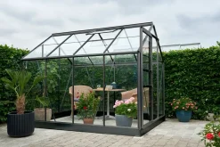 Halls Drivhus Popular 86 + glas og fundament - sort| Drivhuse