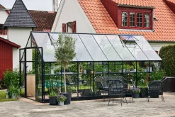 Halls Drivhus Qube+ 816 + hærdet glas - sort| Drivhuse