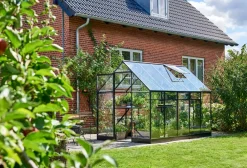 Halls Drivhus Qube 610 + hærdet glas - sort| Drivhuse