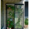 Halls Drivhus Qube Lean-to 24 hærdet glas - sort| Vægdrivhuse