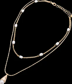 Halskæde med perler - guld| Smykker & Hårpynt