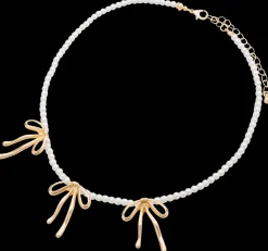 Halskæde perler og sløjfer - guld| Smykker & Hårpynt