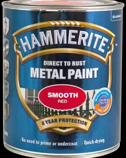 Hammerite Glat Rød - 750 ml| Træ- Og Metalmaling