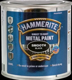 Hammerite Glat Sort - 250 ml| Træ- Og Metalmaling