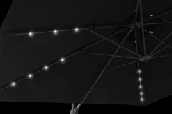 Hængeparasol med solcellelys Ø3 m| Parasoller Og Parasolfødder