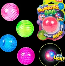 Hoppebold med lys - Ø6,5 cm| Øvrigt Legetøj