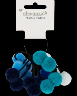 Hårelastik m/pompom 10 stk| Øvrige Artikler