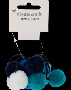Hårelastik m/pompom 10 stk| Øvrige Artikler