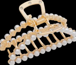 Hårklemme med perler - guld| Smykker & Hårpynt