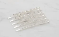 Hårspænde med sten 5 stk. - sølv| Smykker & Hårpynt