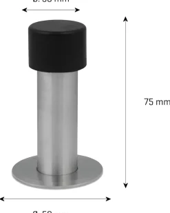 Jasa company Dørstopper rustfri Ø22 x H. 75 mm| Dørstoppere