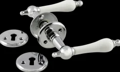 jasa Dørgreb krom med hvid porcelæn| Dør- Og Vinduesgreb