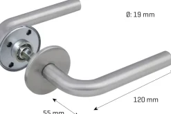 jasa Dørgreb L-form rustfri - 19 mm| Dør- Og Vinduesgreb