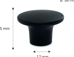 jasa Møbelknop Kreta Ø37 mm sort| Øvrige Møbler