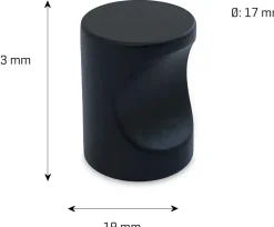 jasa Møbelknop Spa Ø17 mm - matsort| Øvrige Møbler
