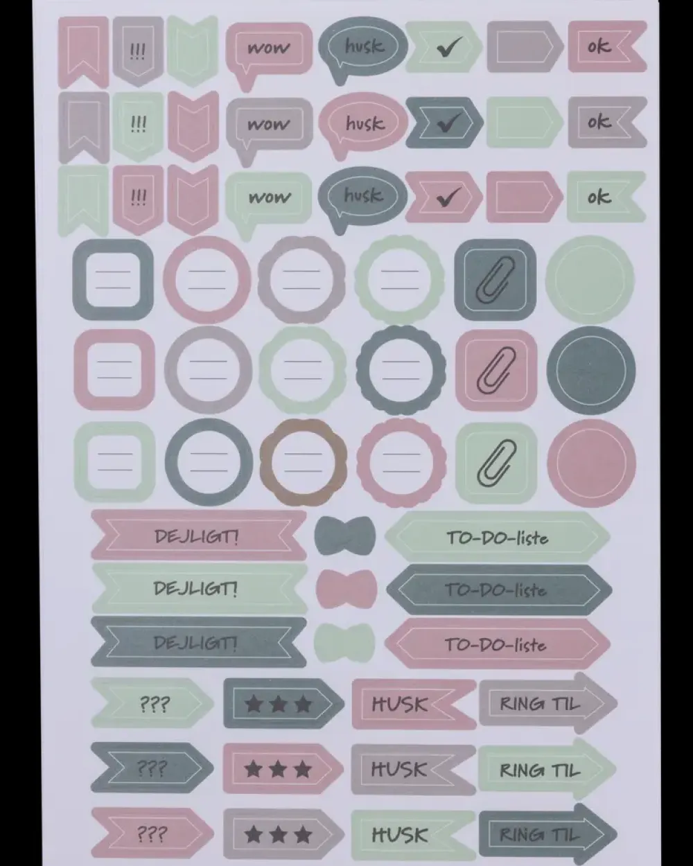 Organize Kalenderklistermærker 8 ark A5| Kontorartikler