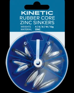 Kinetic Rubber core zinc sinkers sortiment| Endegrej Og Madding