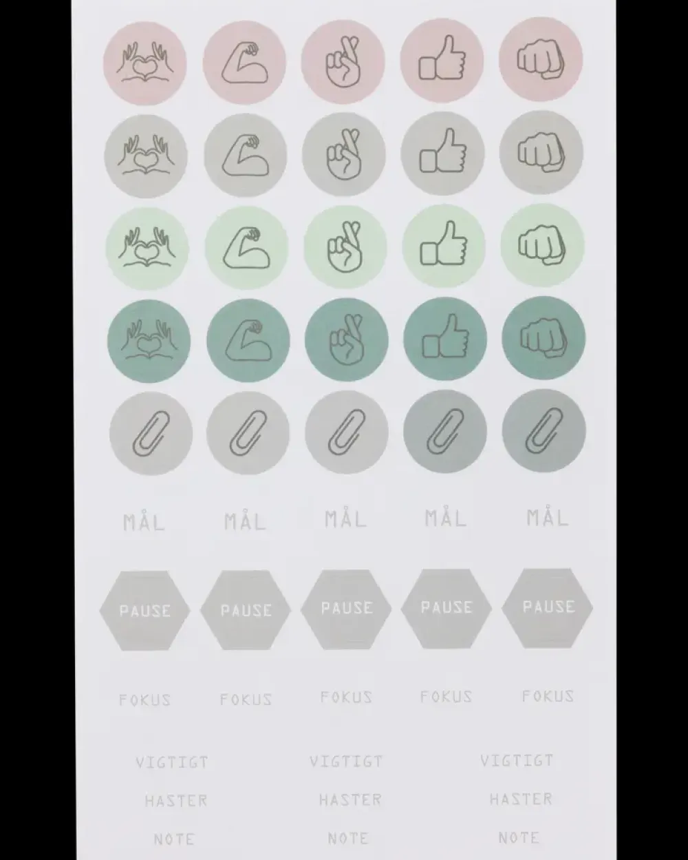 Organize Klistermærkeblok 16 ark - 13 x 21 cm| Kontorartikler