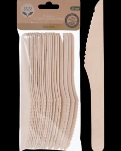 Kniv i træ 20-pak| Engangsservice