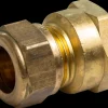Kompressions muffe 15 mm x 3/4" - messing| Rør Og Fittings