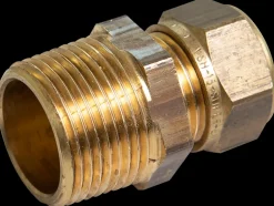 Kompressions nippel 15 mm 3/4" - messing| Rør Og Fittings