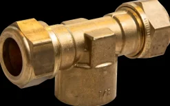 Kompressions T-stykke 15 mm x 1/2" - messing| Rør Og Fittings