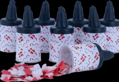 Konfetti pop rød/hvid - 8 stk| Festartikler|Nytårspynt