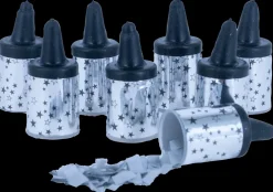 Konfetti pop sølv - 8 stk| Festartikler|Nytårspynt