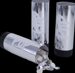 Konfettirør 10,5 cm 3 stk - Sølv| Festartikler|Nytårspynt