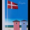 Kort med kuvert 11x17 cm - badehus og flag| Festartikler