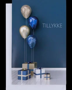 Kort med kuvert 11x17 cm - balloner og gaver| Festartikler