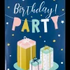 Kort med kuvert 11x17 cm - birthday party| Festartikler