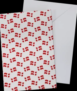 Kort med kuvert 11x17 cm - små flag| Festartikler