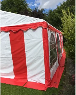 Kosama Partytelt PVC 6 x 8 m - rød/hvid| Pavilloner, Partytelte Og Tilbehør