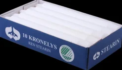 Kronelys hvid 10-pak| Lys Og Olielamper