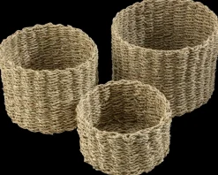 SJÖBO Kurvesæt i søgræs 3 dele| Opbevaringsbokse Og -Kasser