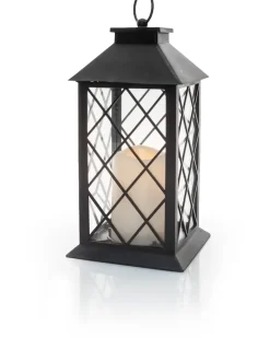 Lanterne med LED - sort| Øvrigt Havetilbehør|Øvrig Belysning