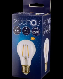 zethos LED-filament 2W E27 A60| Led-Pærer