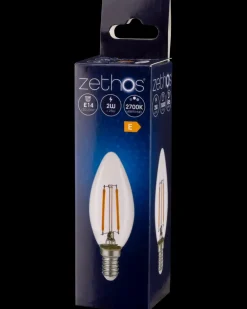 zethos LED-filament 2W E14 C35 klar| Led-Pærer