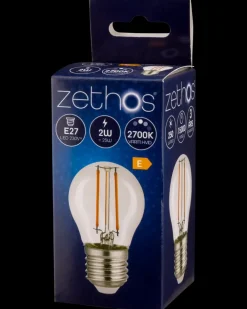 zethos LED-filament 2W E27 G45| Led-Pærer